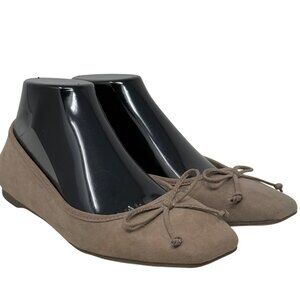 Liz Claiborne Flushing Womens Taupe Memory Foam Ballet Flats Faux Suede Size 7‎